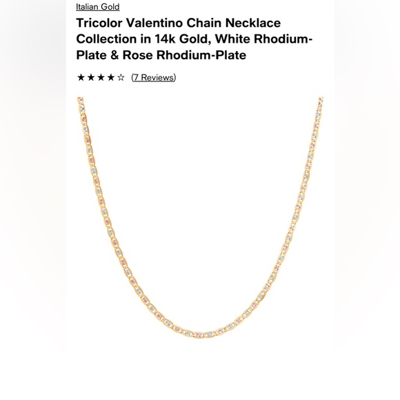 18” Chain necklace in 14K gold, White Rhodium-Plate & Rose Rhodium - Picture 6 of 9